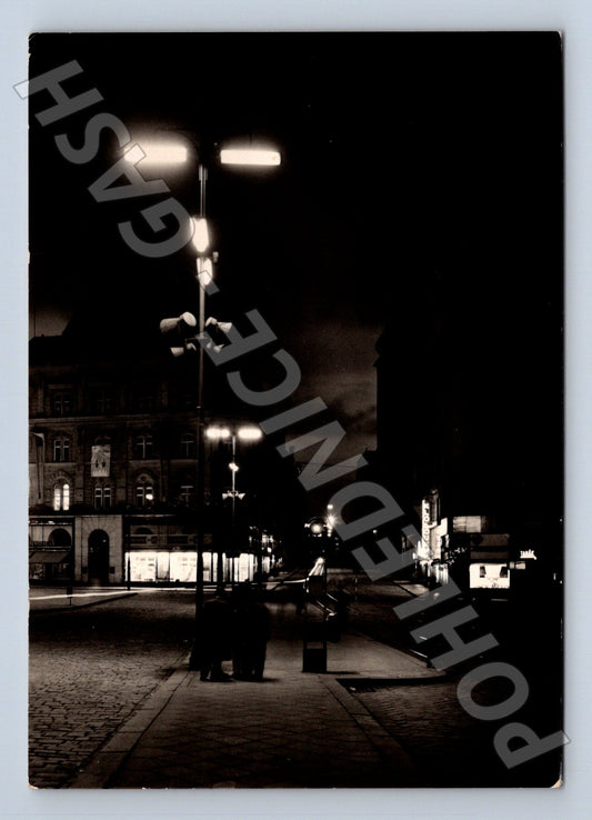 Pohlednice Brno Náměstí Svobody večer 1961 (M22910)