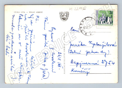 Pohlednice Česká Lípa Mírové náměstí 1959 (M22916)