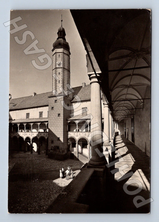 Pohlednice Bruntál nádvoří zámku 1963 (M22920)