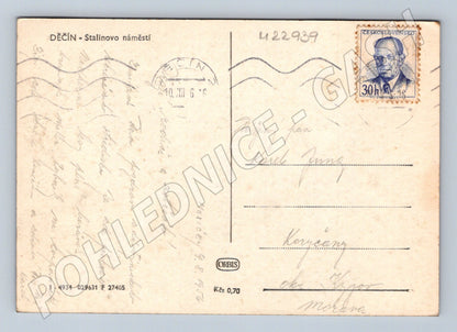 Pohlednice Děčín Stalinovo náměstí 1966 (M22939)