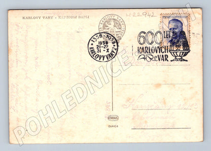 Pohlednice Karlovy Vary celkový pohled 1958 (M22942)