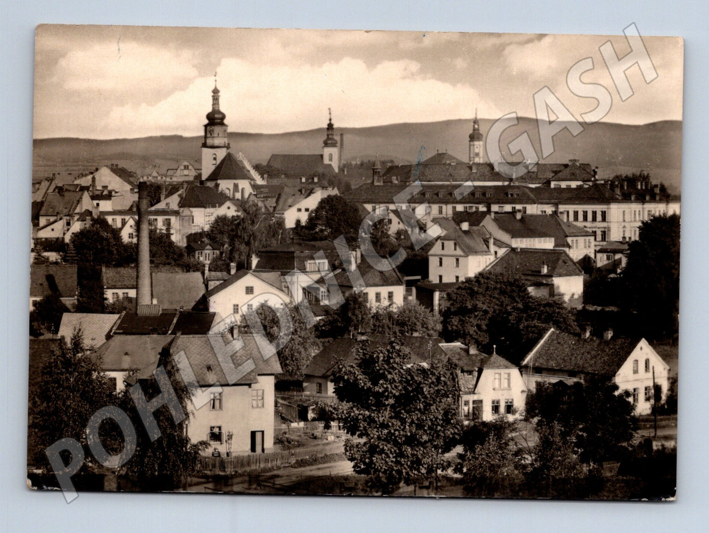 Pohlednice Bruntál panorama města 1948 (M22946)