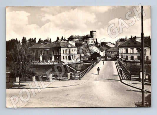 Pohlednice Přerov pohled na město s mostem 1938 (M22949)