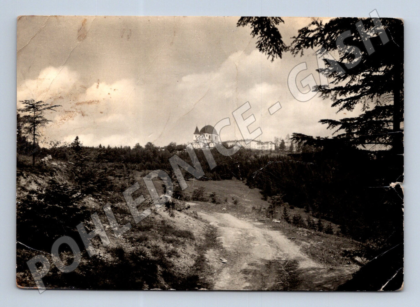 Pohlednice Hostýn panorama s bazilikou 1964 (M22959)