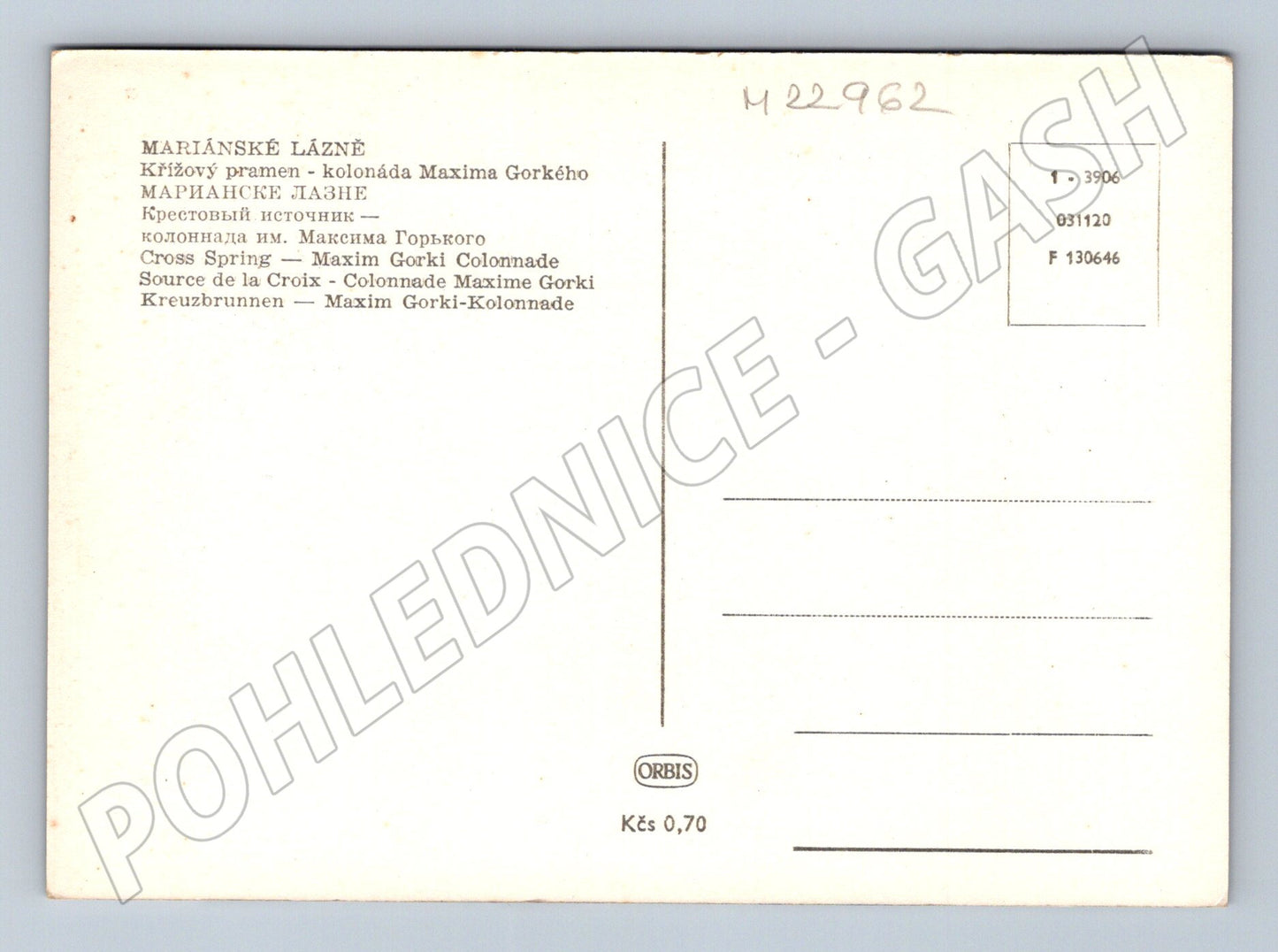 Pohlednice Mariánské Lázně Křížový pramen kolonáda (M22962)