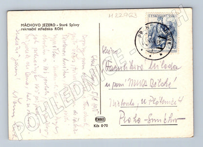 Pohlednice Máchovo jezero Staré Splavy 1955 (M22963)