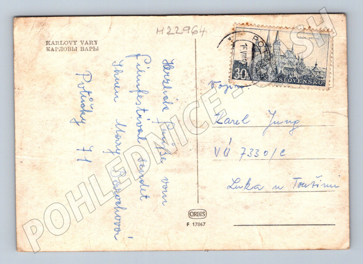 Pohlednice Karlovy Vary celkový pohled 1937 (M22964)