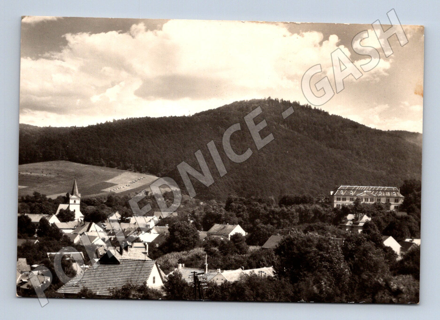 Pohlednice Koryčany město s kostelem (M22966)