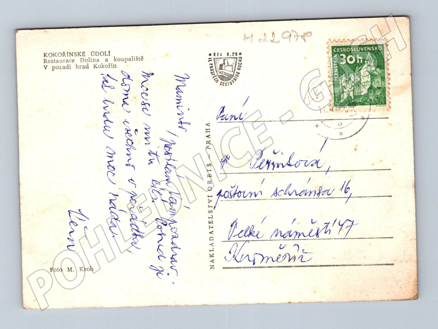 Pohlednice Kokořínské údolí, hrad Kokořín 194X (M22978)