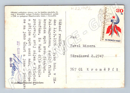 Pohlednice Kroměříž náměstí se zámkem 1976 (M22982)