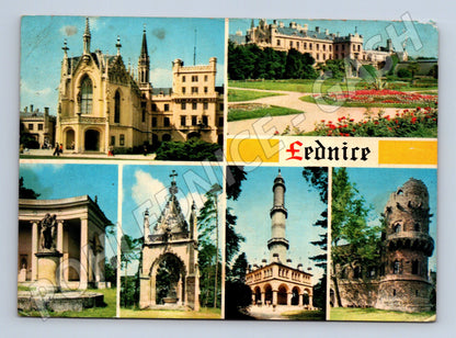Pohlednice Lednice zámek, park, minaret, Janův hrad (M23000)
