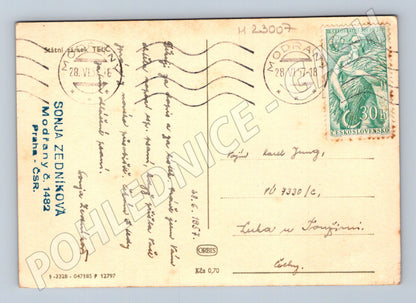 Pohlednice Třeboň Státní zámek interiér 1956 (M23007)