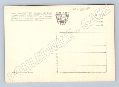 Pohlednice Vizovice zámek čestné nádvoří 1959 (M23008)