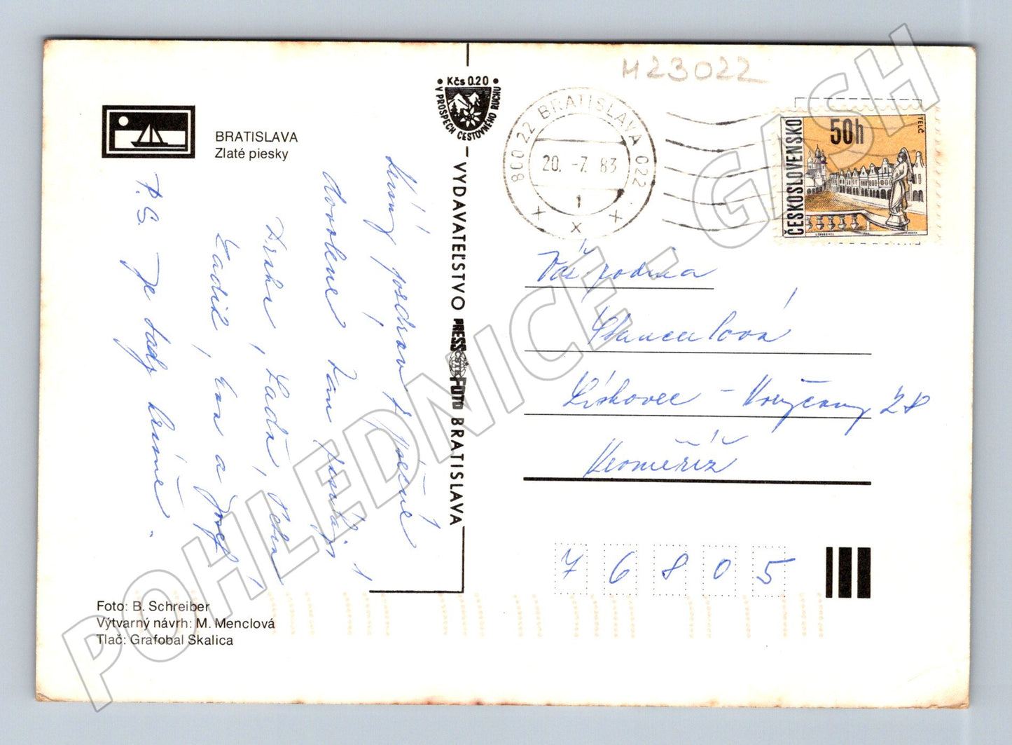 Pohlednice Slovensko Bratislava Zlaté piesky 1983 (M23022)