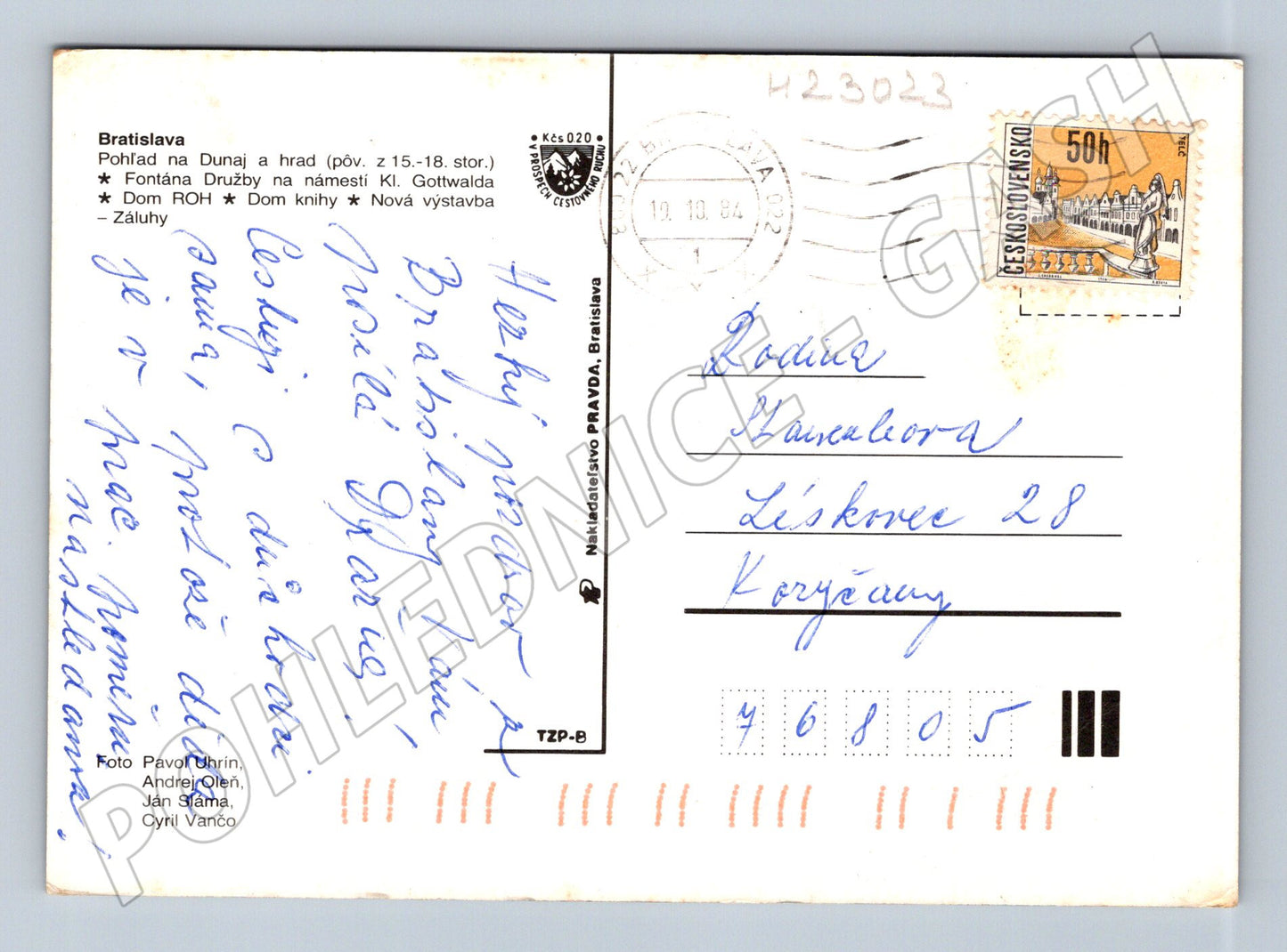 Pohlednice Slovensko Bratislava různé pohledy 1984 (M23023)