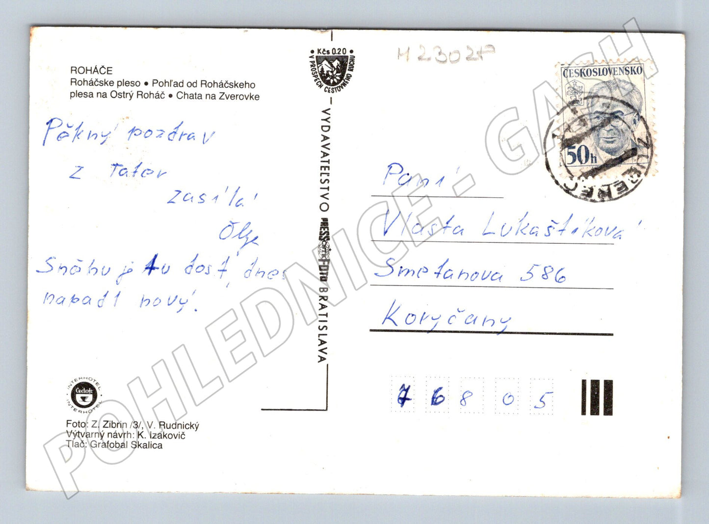 Pohlednice Slovensko Roháče horská chata a plesa (M23028)