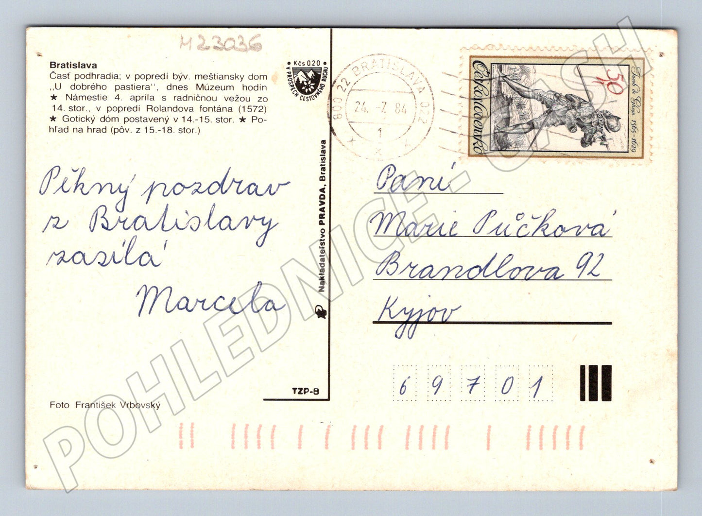 Pohlednice Slovensko Bratislava různé pohledy 1984 (M23036)
