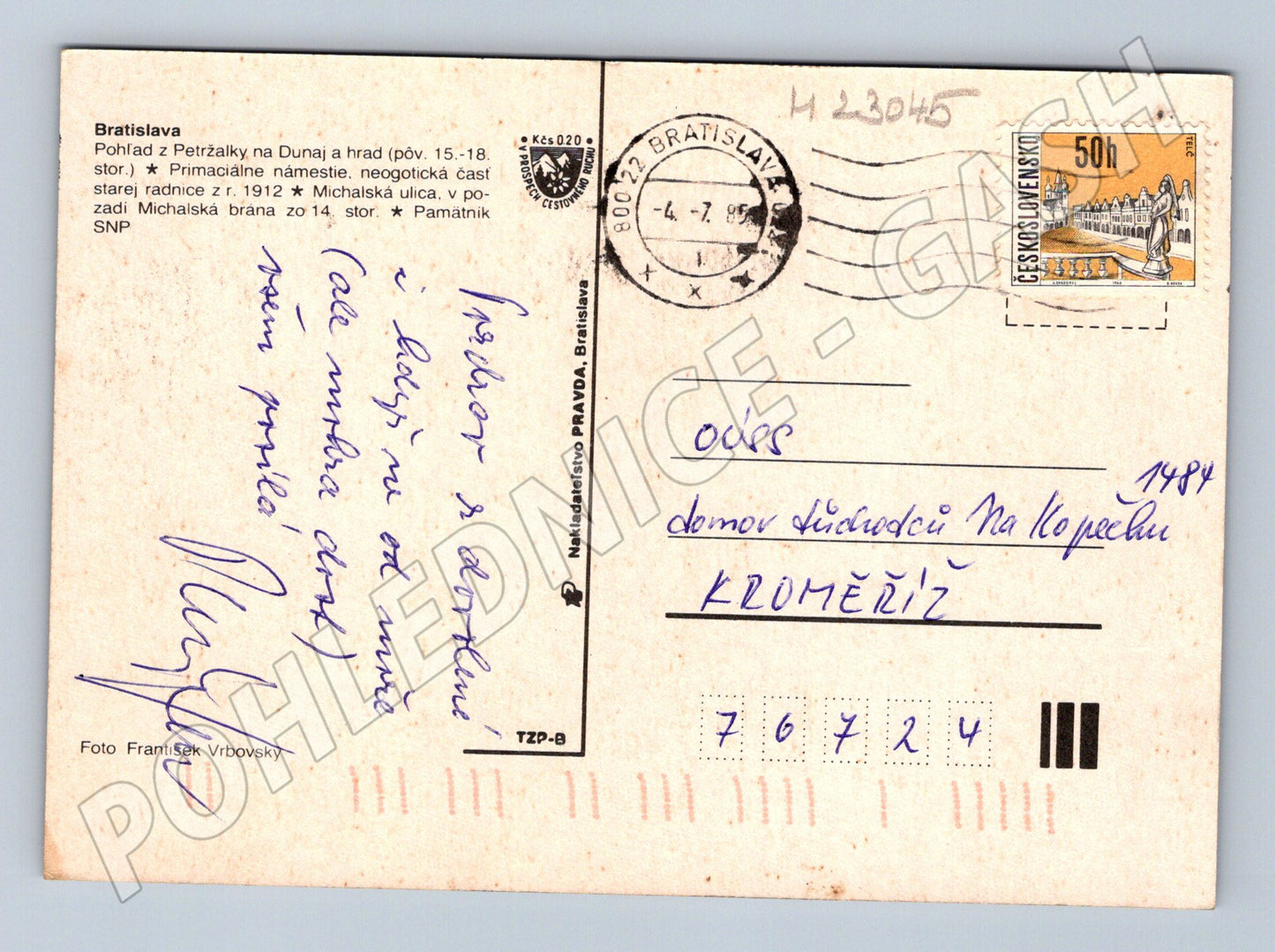 Pohlednice Slovensko Bratislava 1984 (M23045)
