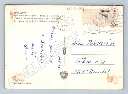 Pohlednice Slovensko Bratislava koláž 1973 (M23069)