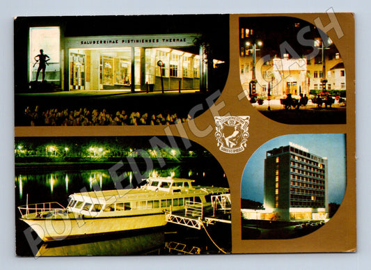 Pohlednice Slovensko Piešťany kol. most loď hotel (M23070)