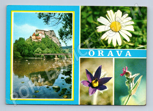 Pohlednice Slovensko Orava hrad a květiny (M23073)