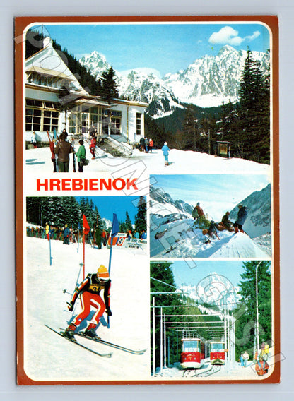 Pohlednice Slovensko Hrebienok lyžování 1982 (M23075)