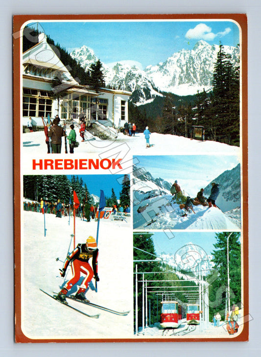 Pohlednice Slovensko Hrebienok lyžování 1982 (M23075)