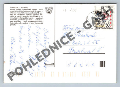 Pohlednice Šumava Antigl Povydří – koláž, prošlá poštou (M231)