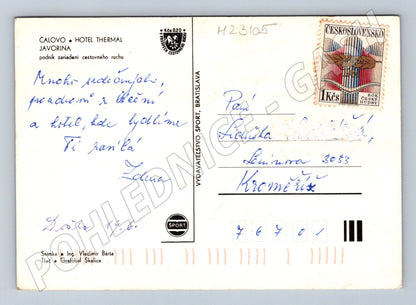 Pohlednice Slovensko Čalovo Hotel Thermal Javorina 1974 (M23105)
