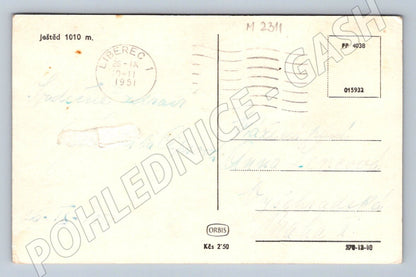 Pohlednice Ještěd u Liberce Orbis 1951 (M2311)
