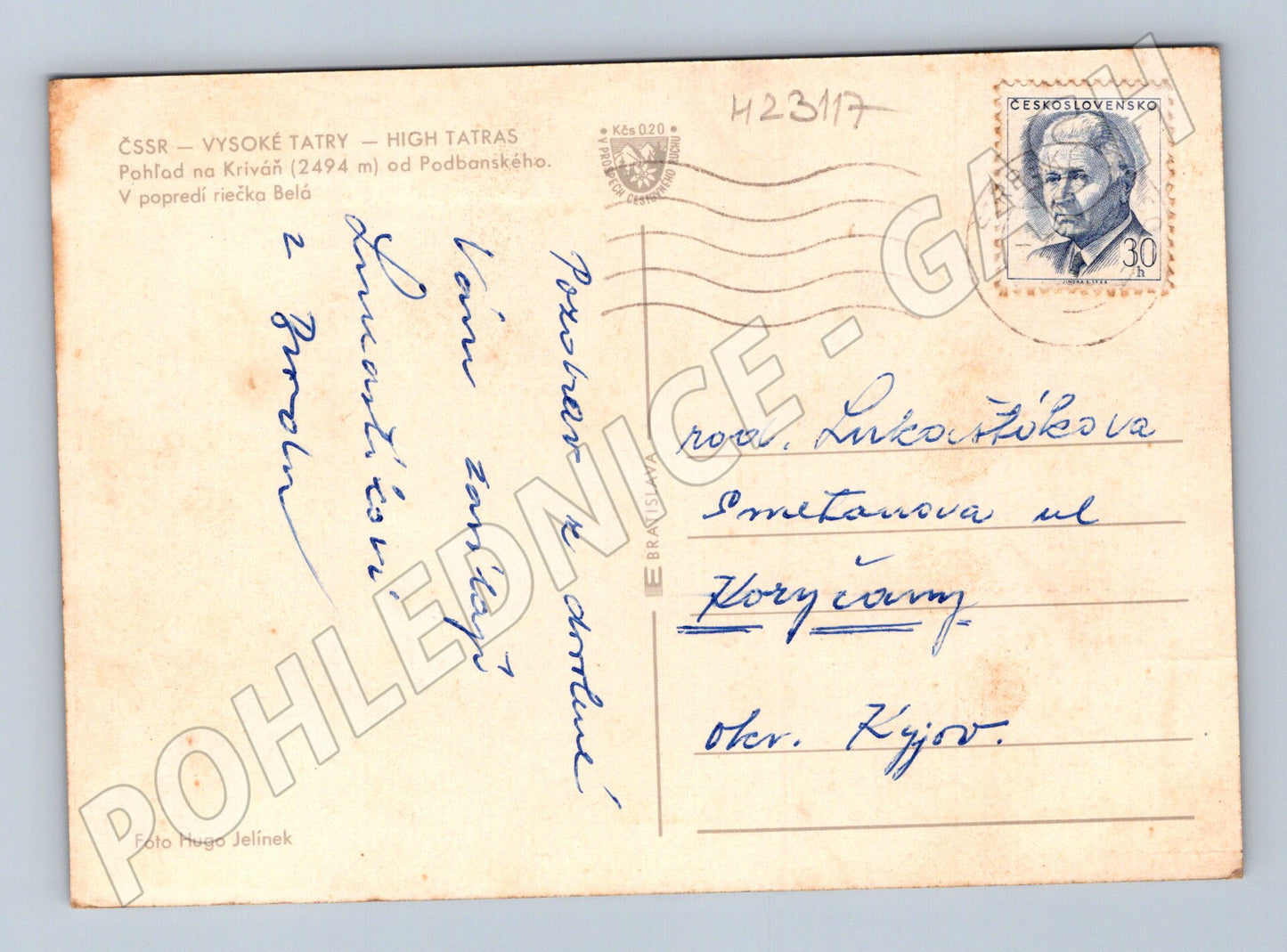 Pohlednice Slovensko Vysoké Tatry Kriváň 1970 (M23117)