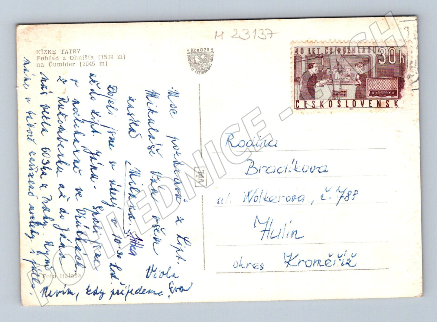 Pohlednice Slovensko Nízké Tatry Ohniště Ďumbier 1963 (M23137)