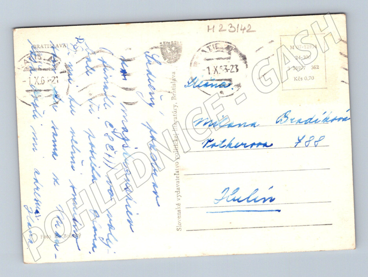 Pohlednice Slovensko Bratislava ulice a tramvaje 1956 (M23142)