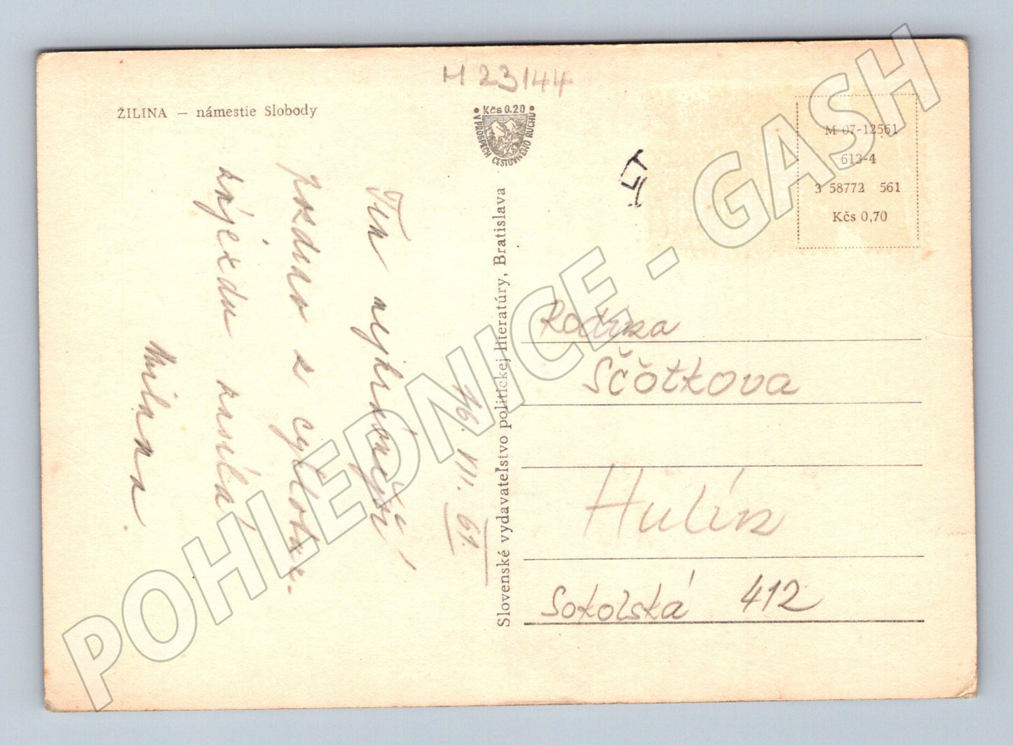 Pohlednice Slovensko Žilina námestie Slobody 1947 (M23144)