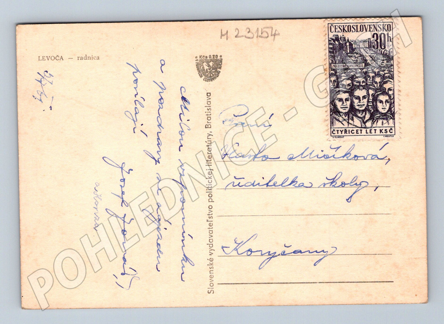 Pohlednice Slovensko Levoča radnice 1961 (M23154)