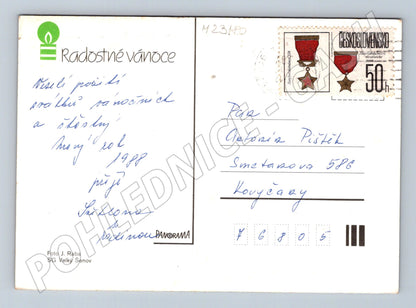 Pohlednice vánoční motiv 1988 (M23180)