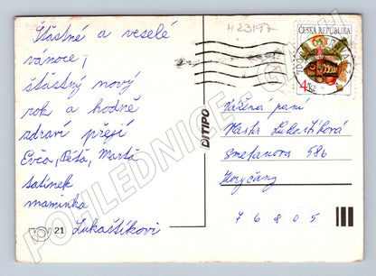 Pohlednice Vánoční motiv Ježíšek betlém (M23197)