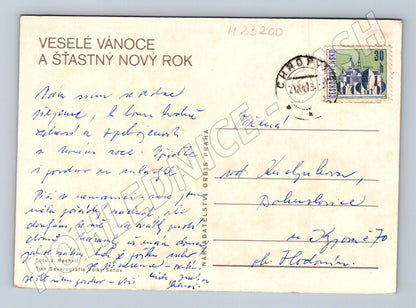 Pohlednice Vánoční zátiší s cukrovím cca 197X (M23200)