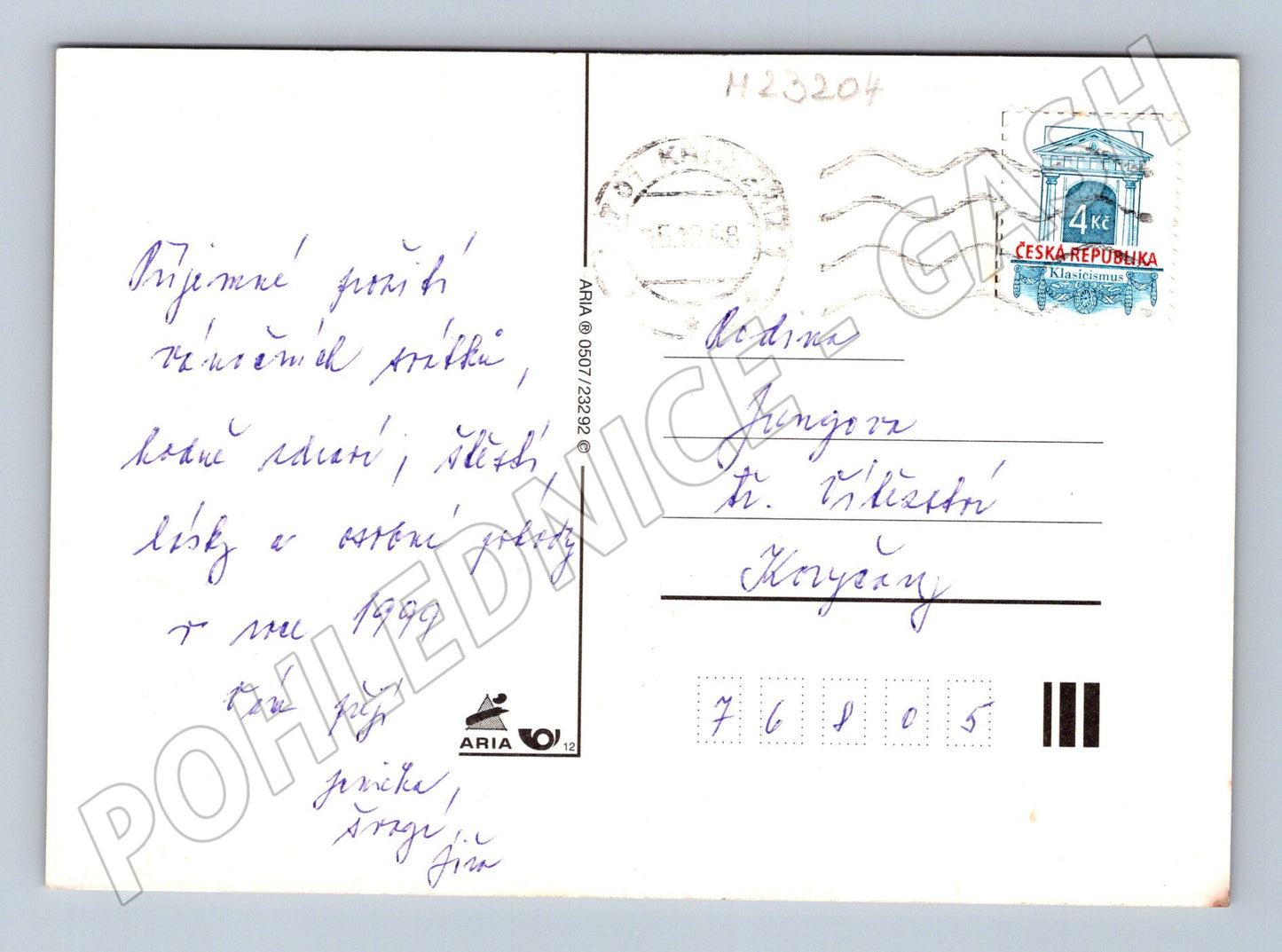 Pohlednice Vánoce cukroví jablka 1999 (M23204)