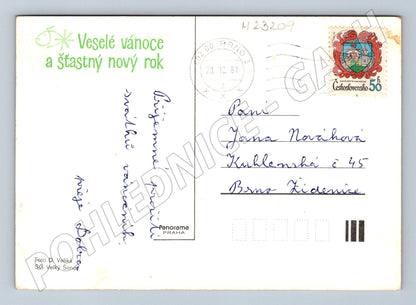 Pohlednice vánoční hodiny ozdobené 1982 (M23209)