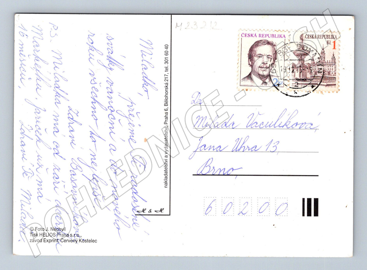 Pohlednice Vánoce svíčka borová větvička (M23212)