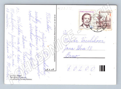 Pohlednice Vánoce svíčka borová větvička (M23212)