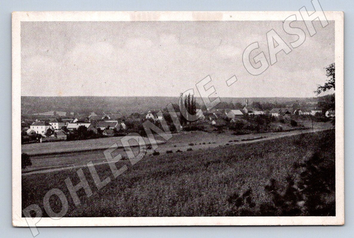 Pohlednice Žerotín celkový pohled raz 1948 (M2325)