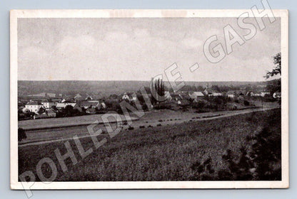 Pohlednice Žerotín celkový pohled raz 1948 (M2325)