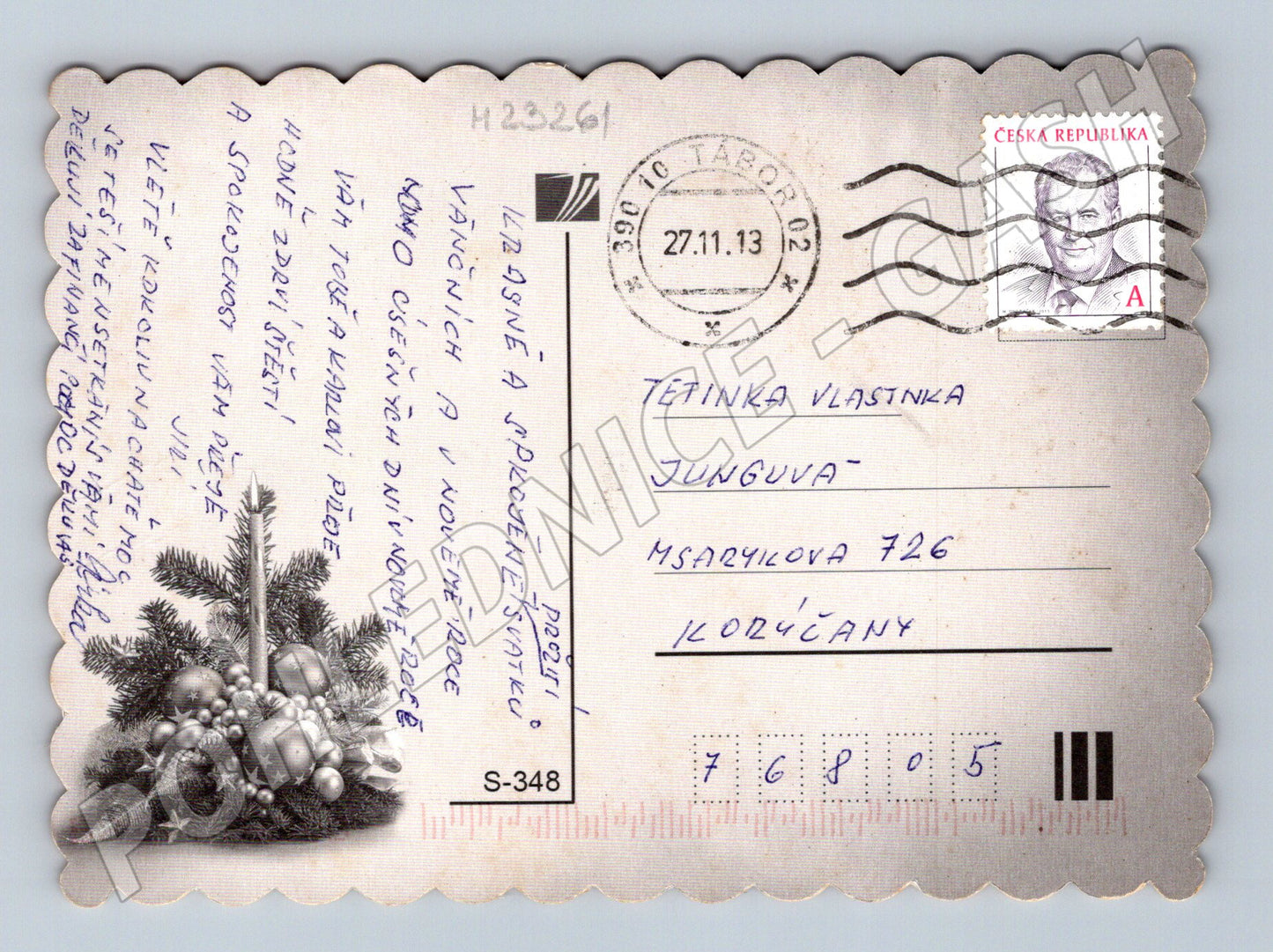 Pohlednice Vánoční s textem 2013 (M23261)