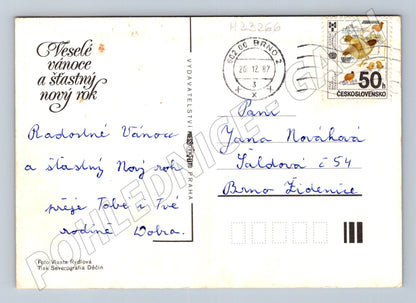 Pohlednice vánoční zátiší 1987 (M23266)