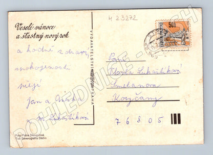 Pohlednice vánoční zátiší louskáček ořechy 1969 (M23272)