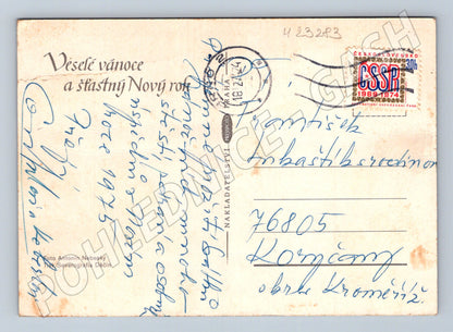 Pohlednice vánoční motiv prskavka 1974 (M23283)