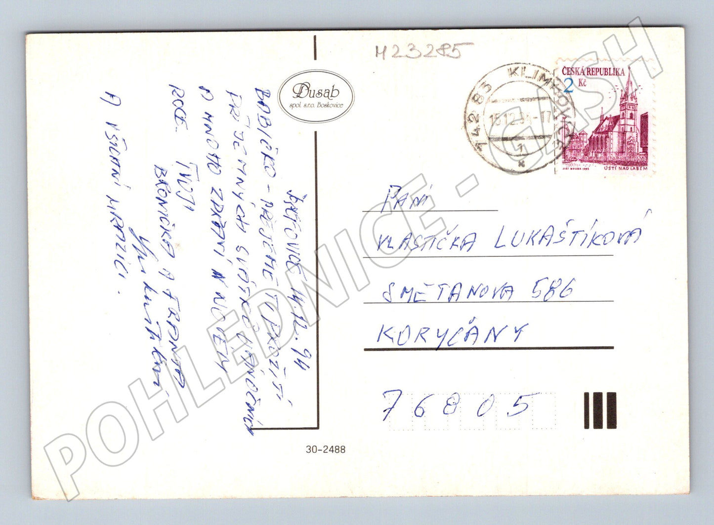 Pohlednice Vánoční novoroční andílci 1991 (M23285)