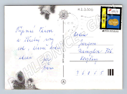 Pohlednice Veselé Vánoce okno výzdoba 2015 (M23306)